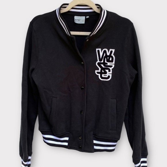 WeSC "We are the Superlative Conspiracy" Varsity Letterman Jacket Navy White M - Picture 1 of 8